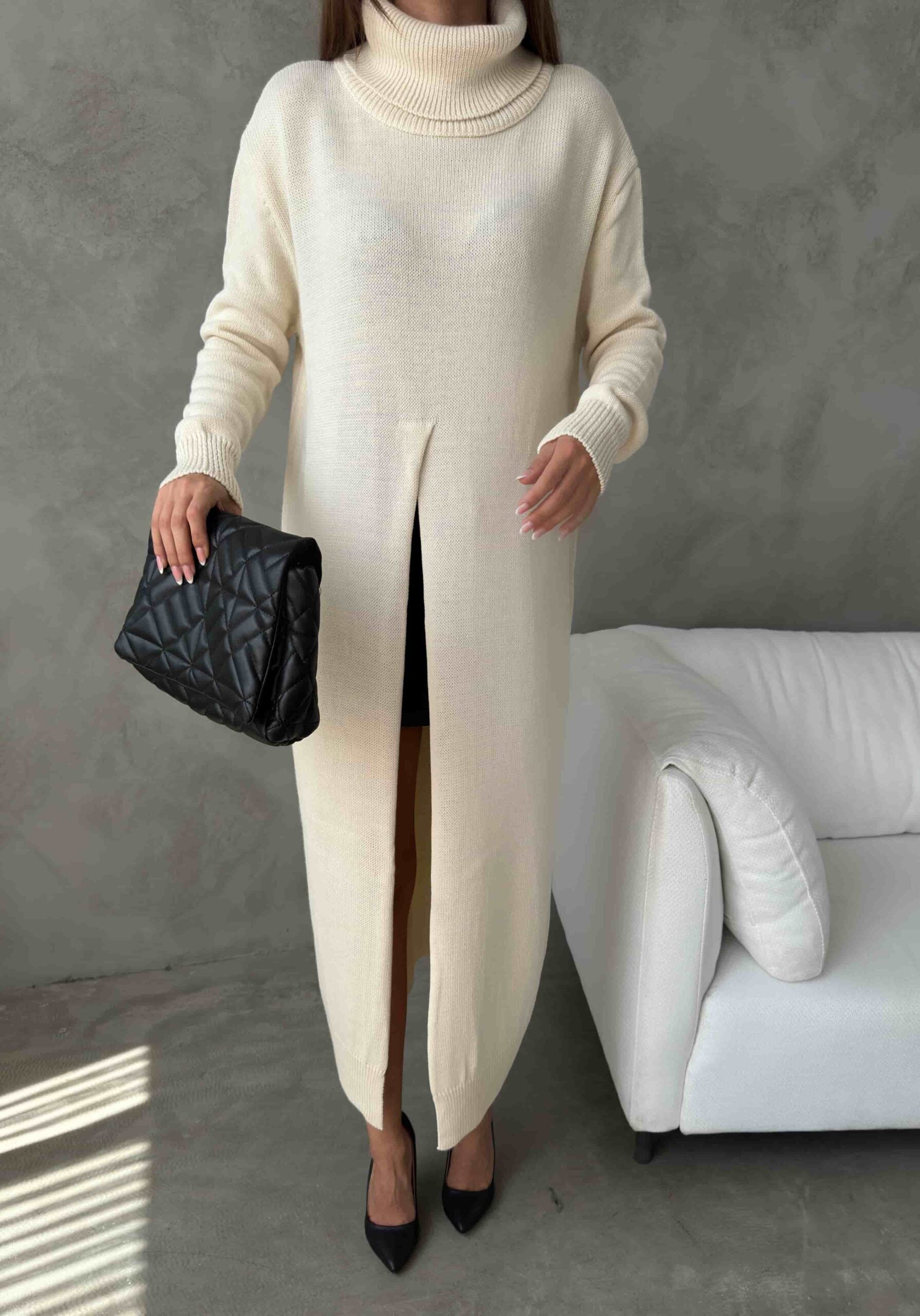 Balıkçı Yaka Triko Elbise 1508