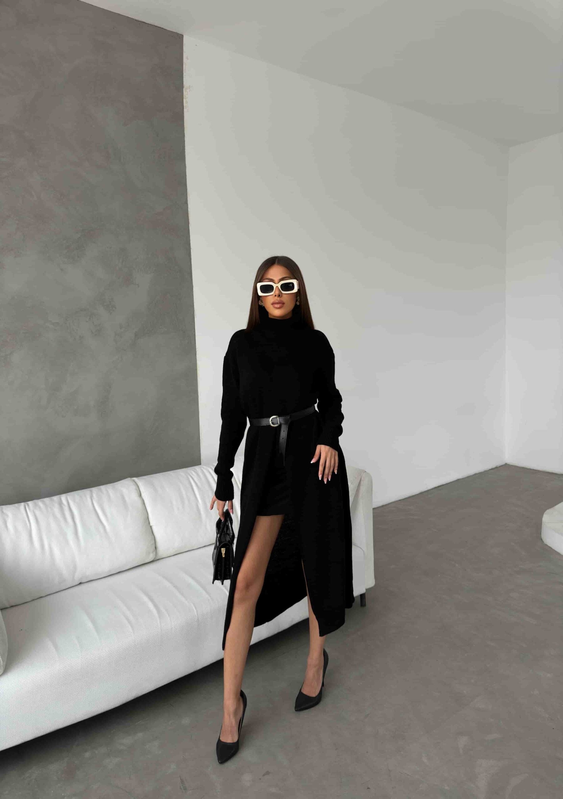 Balıkçı Yaka Triko Elbise 1508