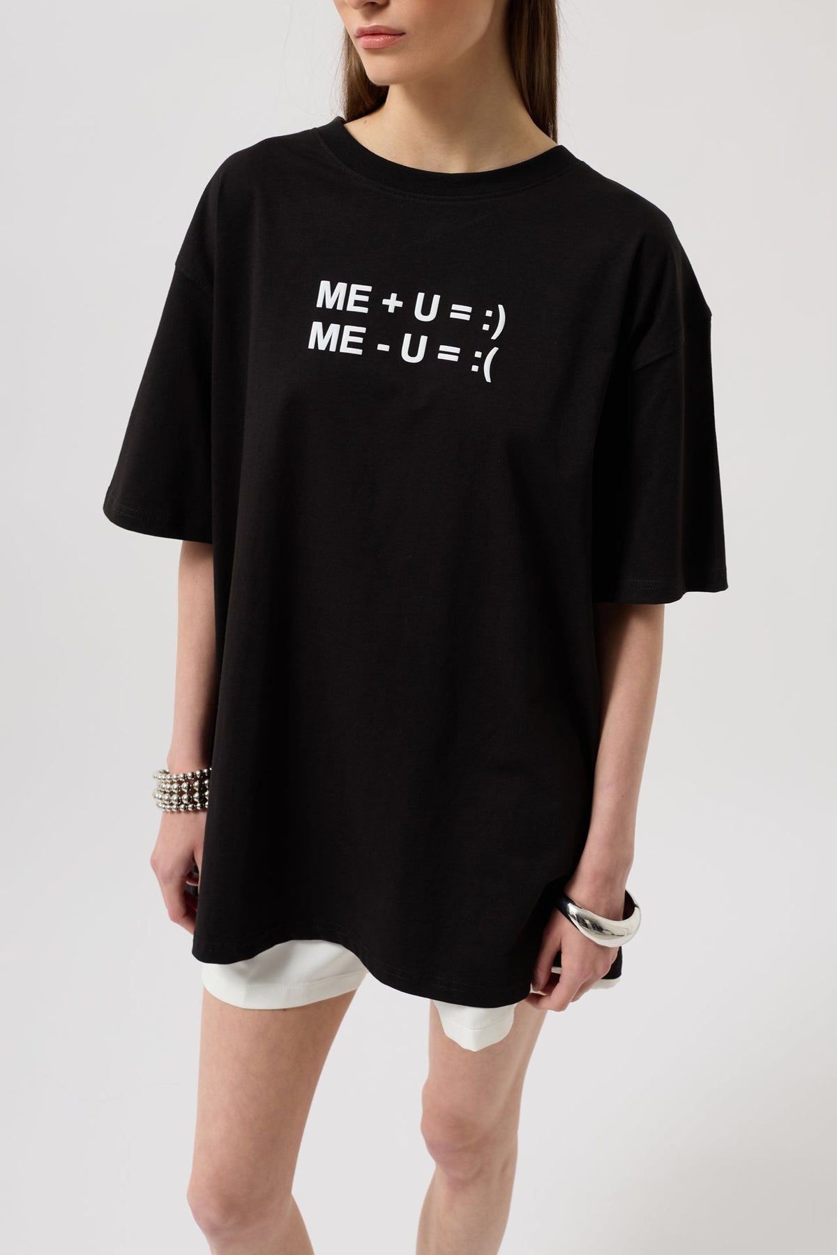 Kabartma Baskılı T-Shirt - Siyah