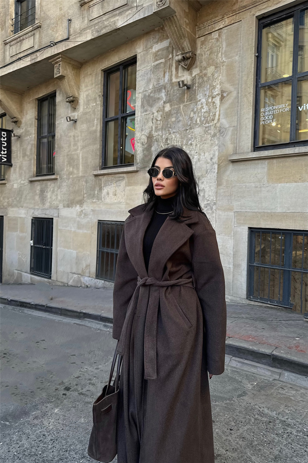 KAŞE KABAN MAXİ - Kahverengi