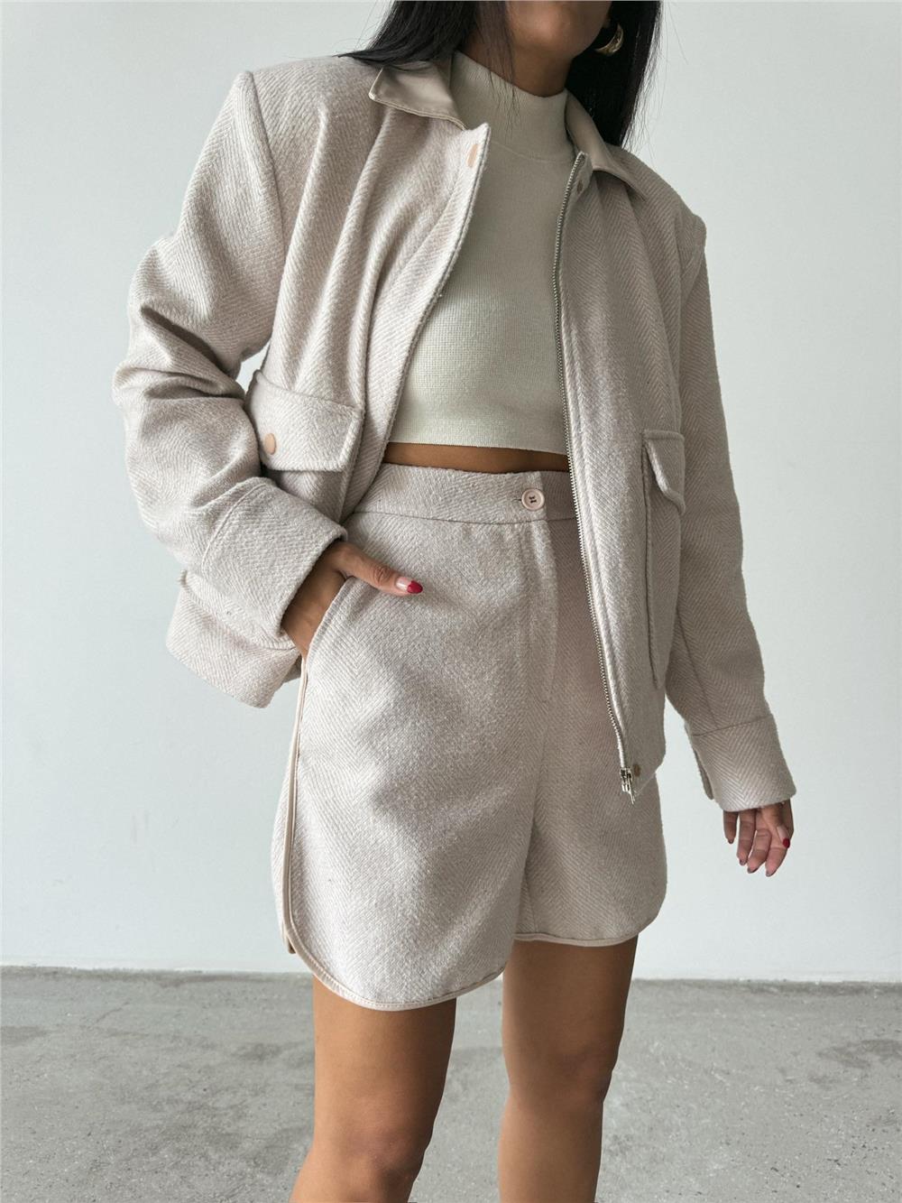 KAŞE KISA ŞORT - Taş