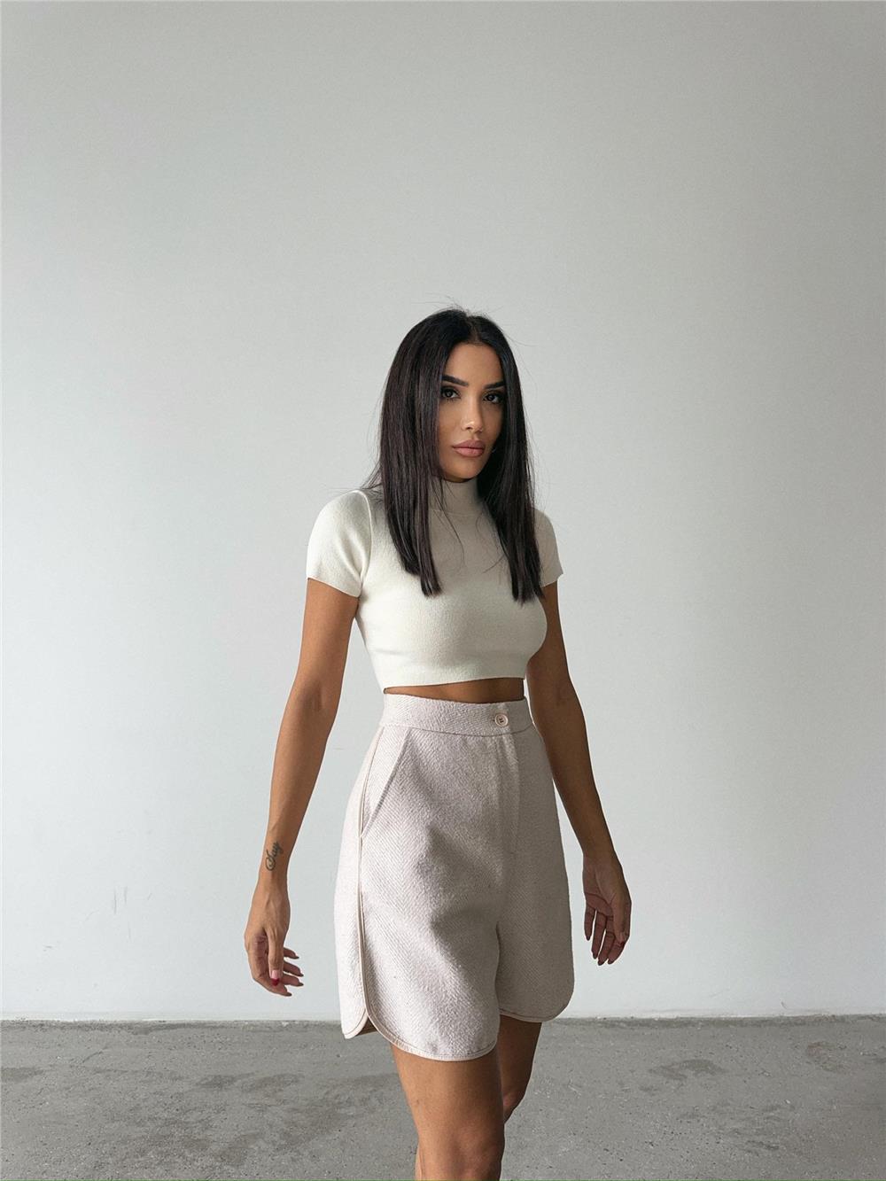 KAŞE KISA ŞORT - Taş