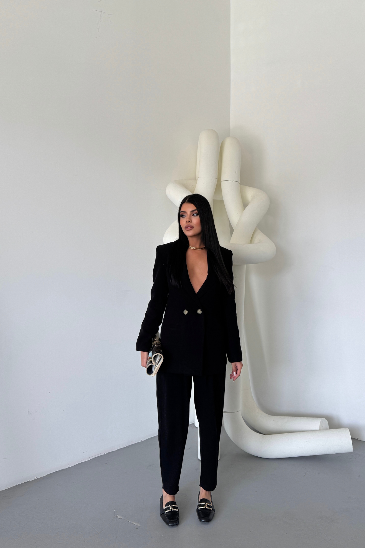 KETEN CEKET - PANTOLON TAKIM - Siyah