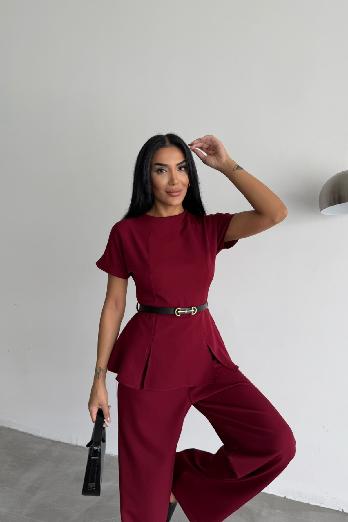 KISA KOL TASARIM TULUM - Bordo