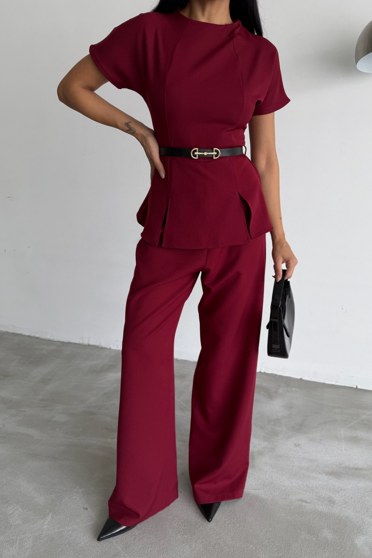 KISA KOL TASARIM TULUM - Bordo