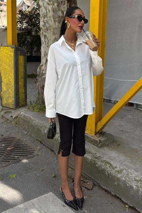 Klasik Oversize Poplin Gömlek 3421
