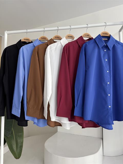 Klasik Oversize Poplin Gömlek 3421