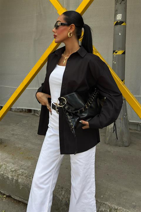 Klasik Oversize Poplin Gömlek 3421