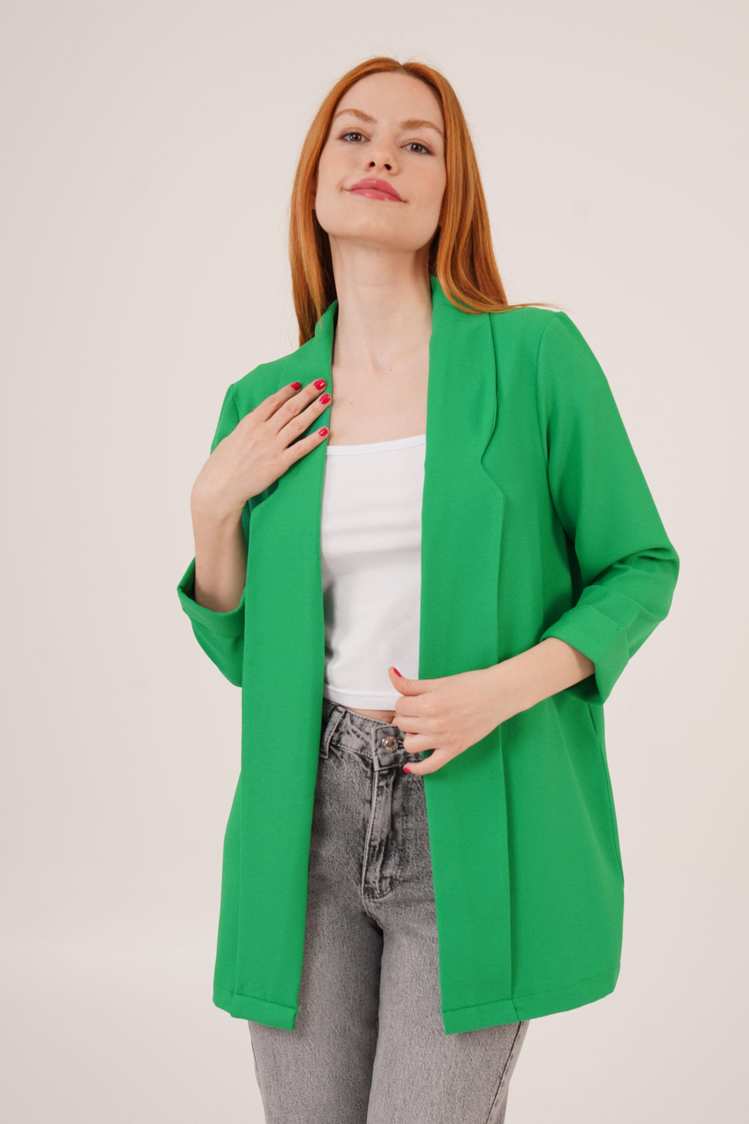 Kol Katlama Dikiş Detaylı Benetton Toptan Yazlık Blazer Ceket Benetton S