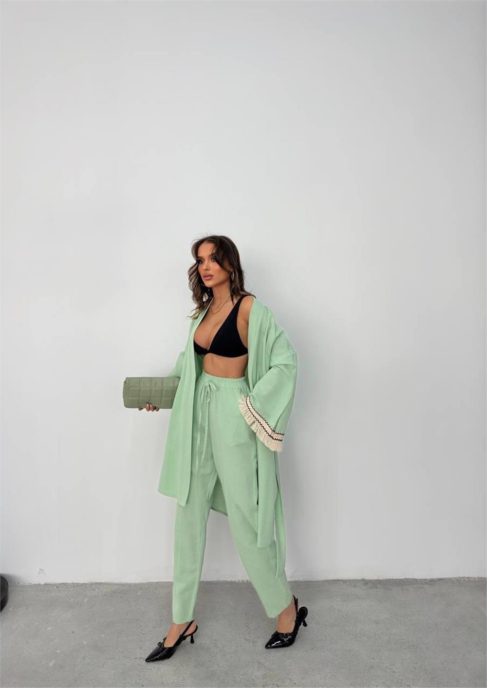 KOLUCU PÜSKÜL KİMONO TAKIM - Mint