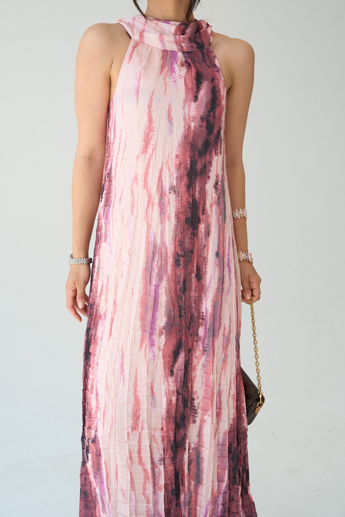 Pink Buttoned Kraş Dress