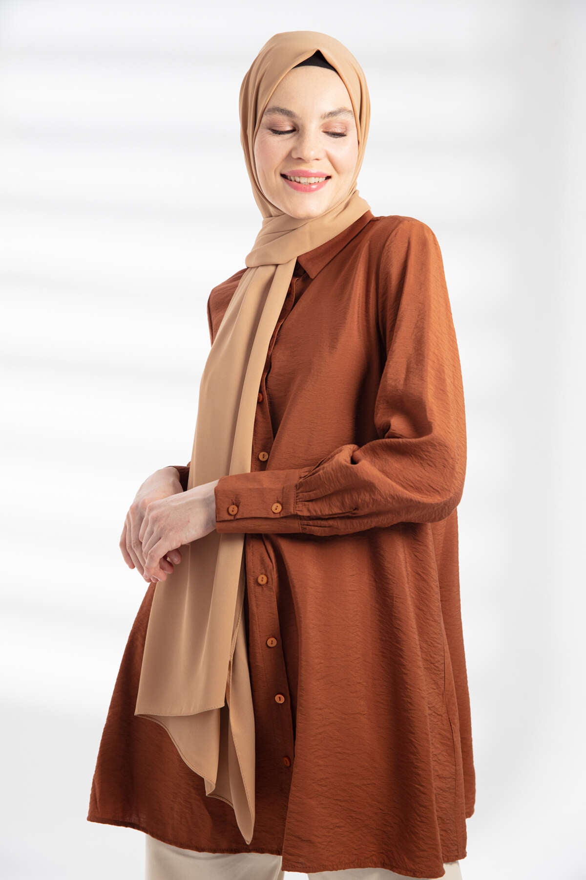 Krep Şal - Camel