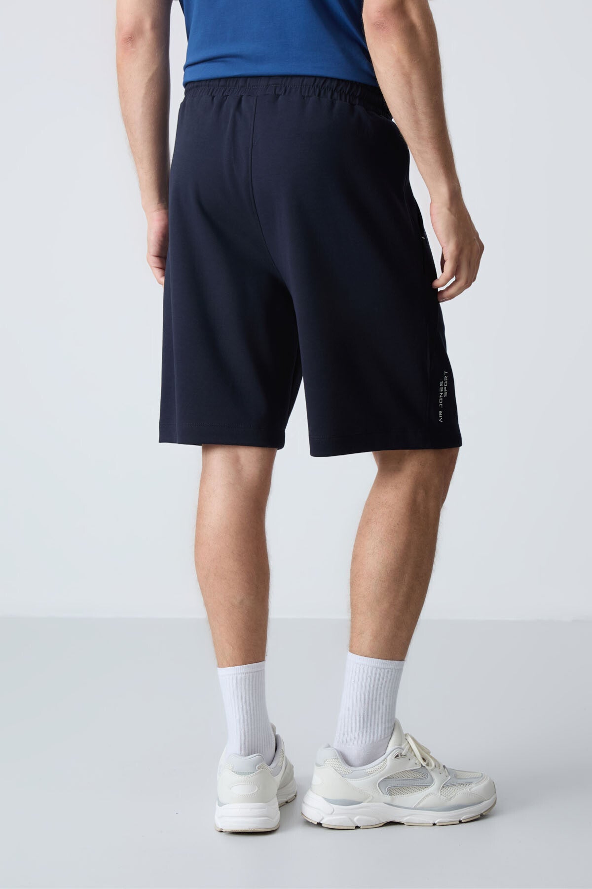 Lacivert Pamuklu Kalın Yumuşak Dokulu Standart  Fit Basic Erkek Şort  - 81278