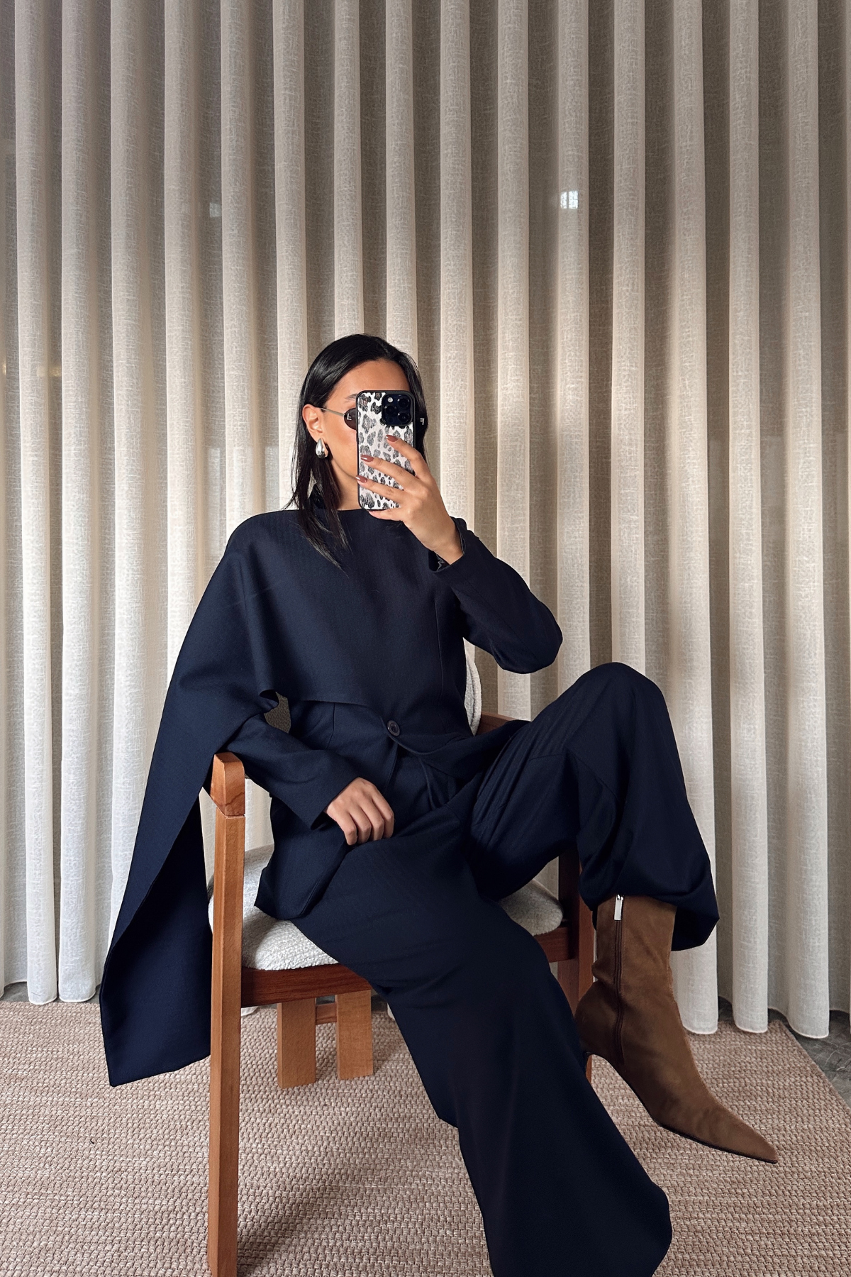 Lacivert Massim Model Şal Yaka Ceket Pantolon Takım