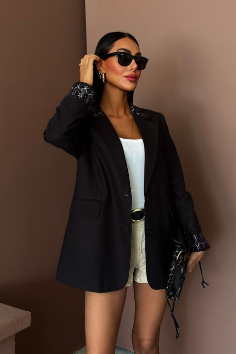 Leomie Nakışlı Blazer Ceket 6106