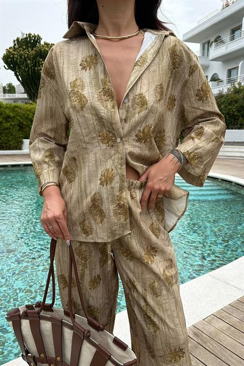 Marina Desenli Oversize Takım 9865