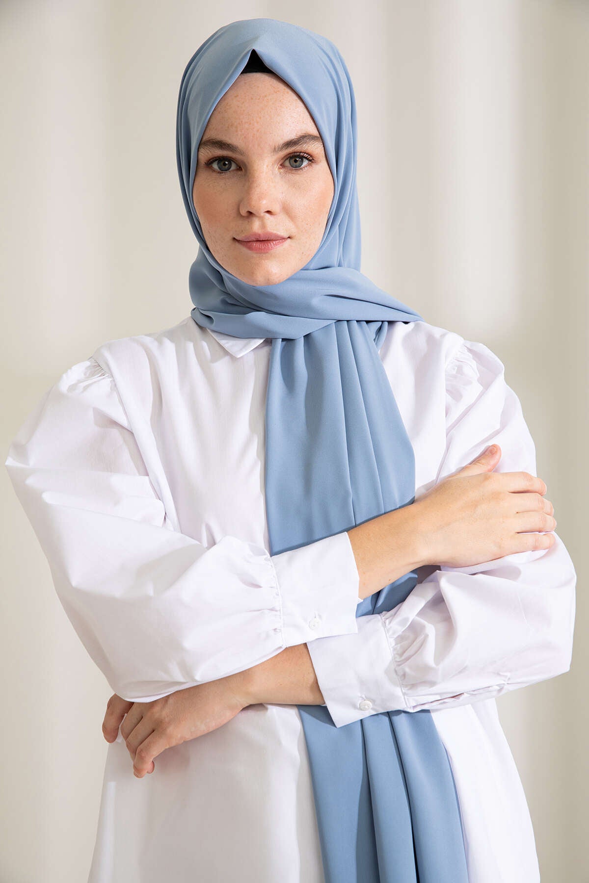 Medine İpeği Şal - Bebe Mavisi