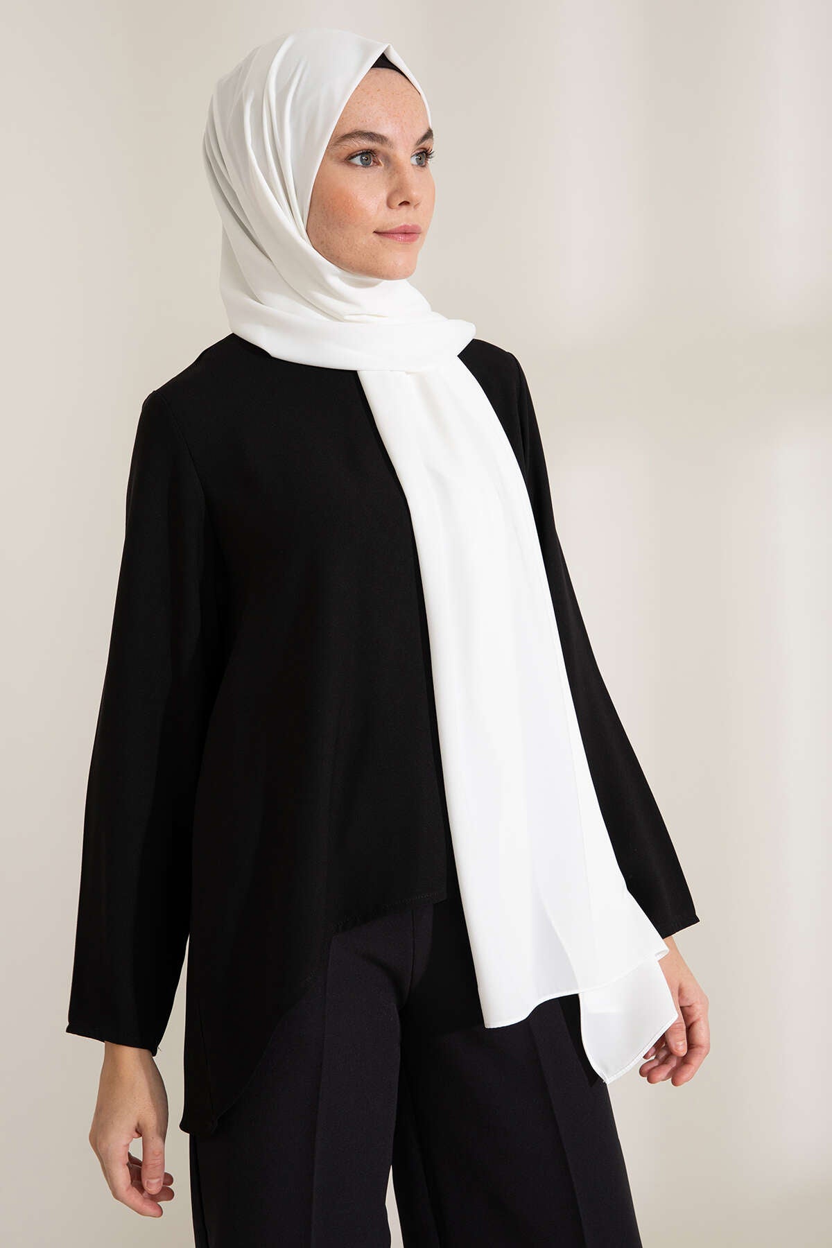 Medine İpeği Şal - Ekru