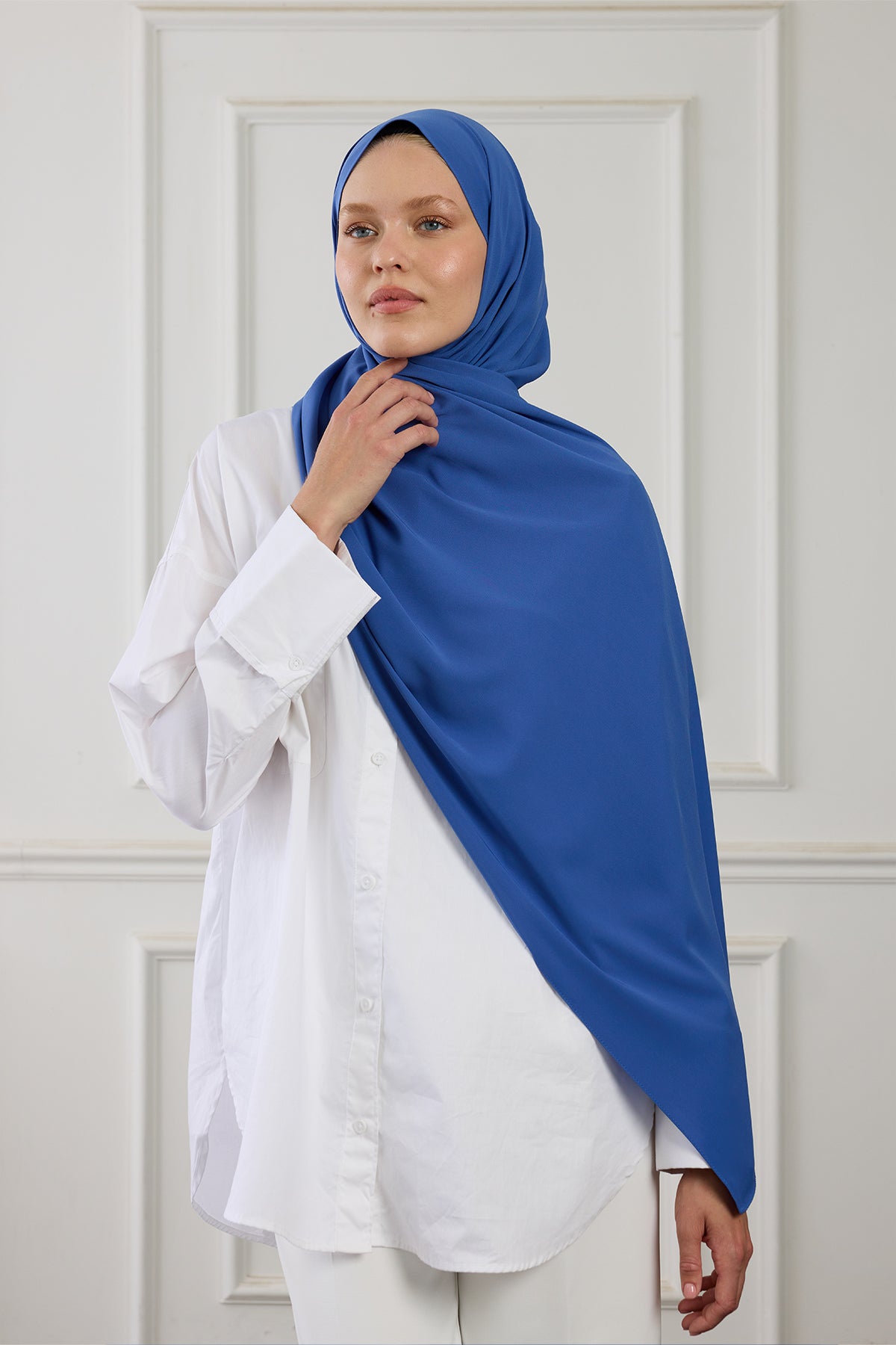 Medine İpeği Şal - Kantoron Mavisi