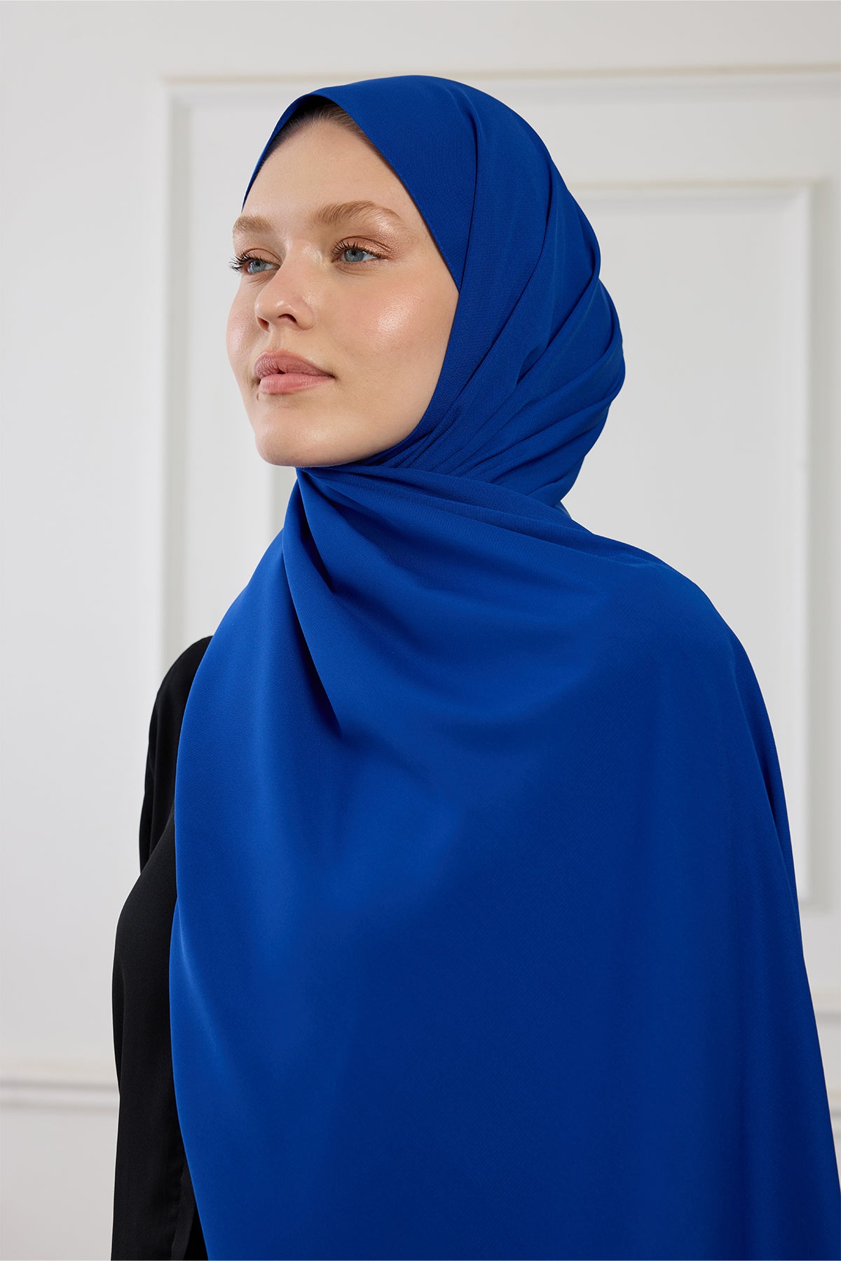 Medine İpeği Şal - Saks Mavisi