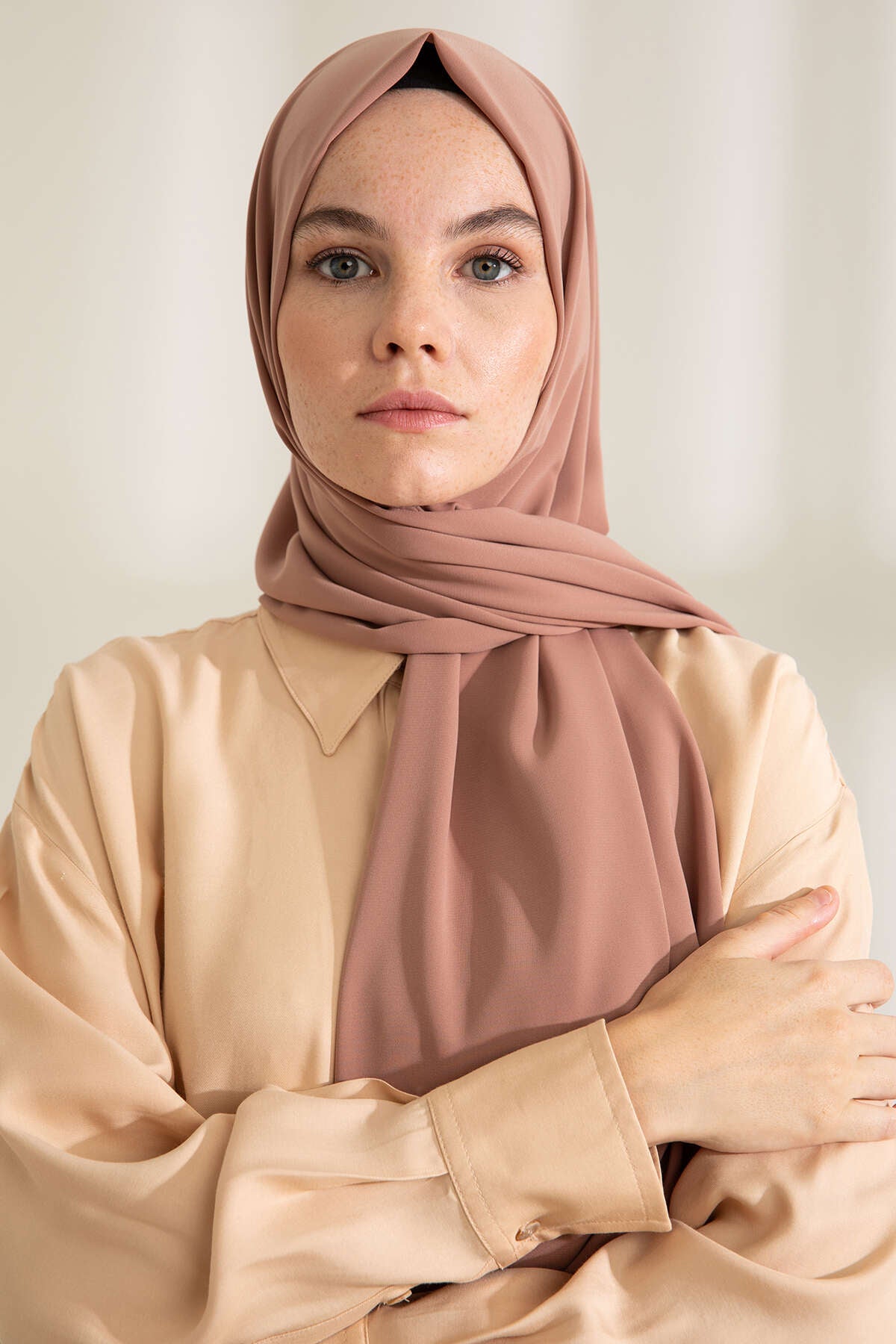 Medine İpeği Şal - Sütlü Kahve