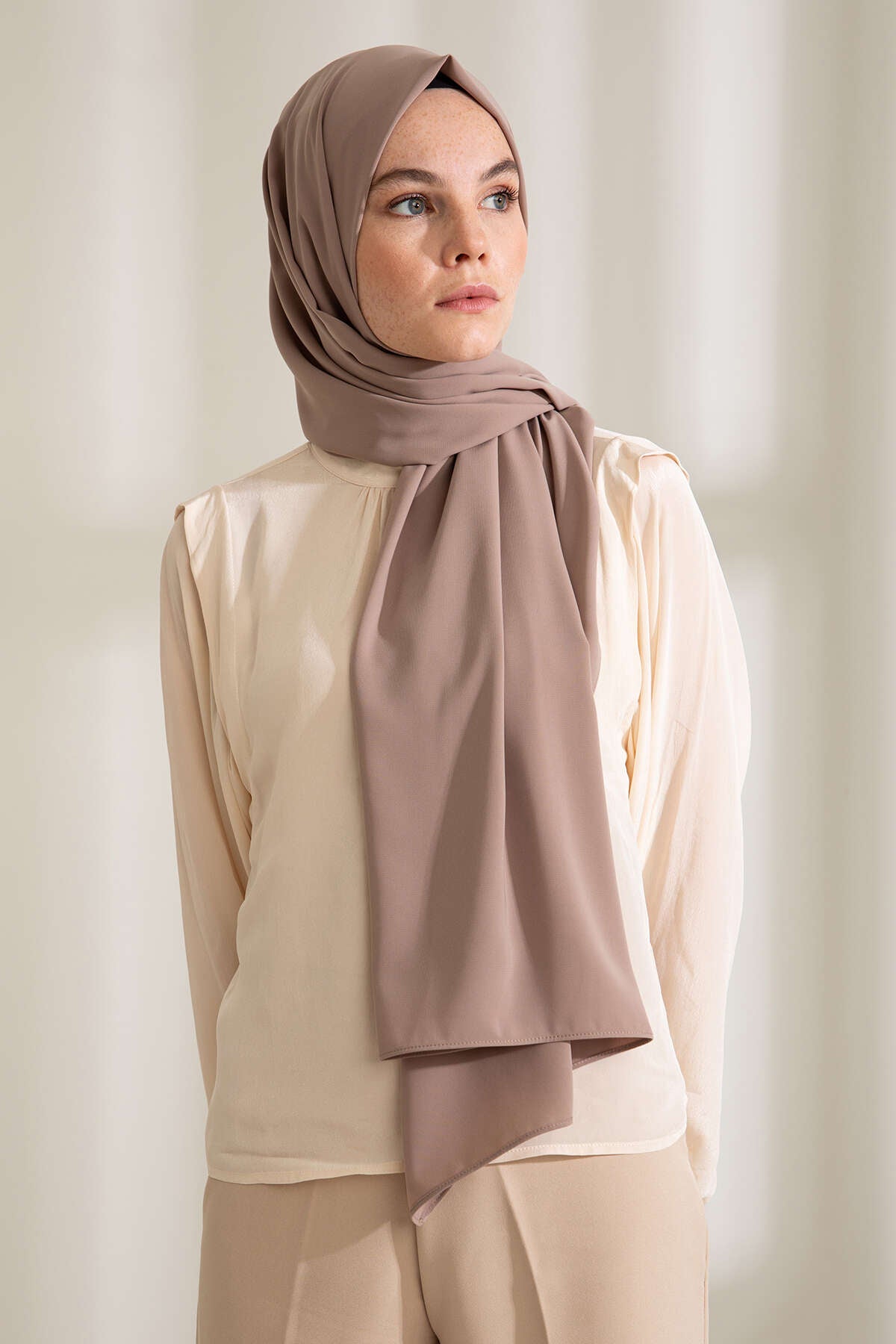 Medine İpeği Şal - Vizon