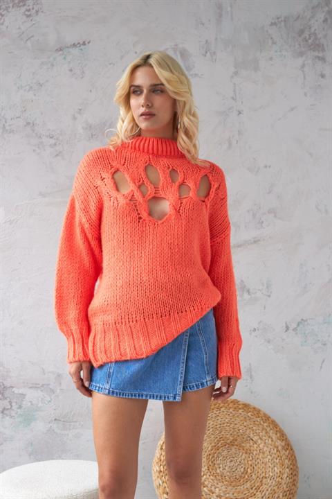 Midred Cut Out Triko Kazak 1200-09