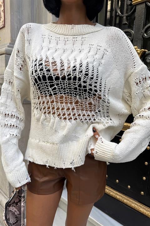 Mihaela Oversize Ajurlu Kazak1216-02