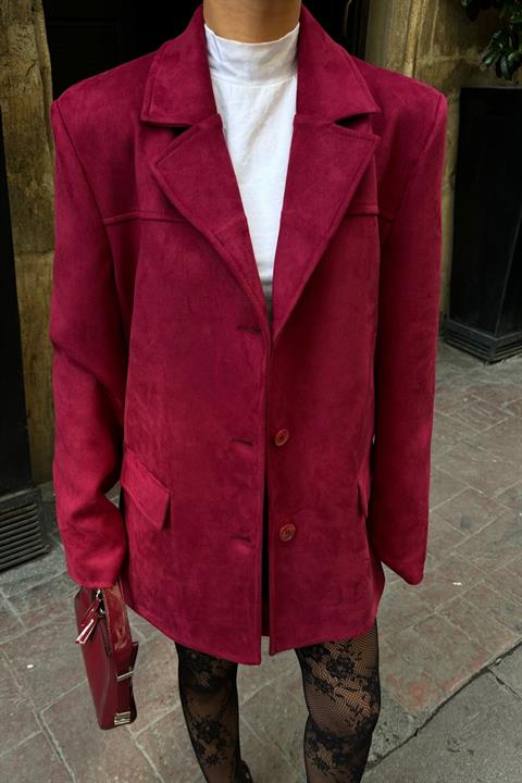 Mini Etekli Süet Takım 9935 BORDO L