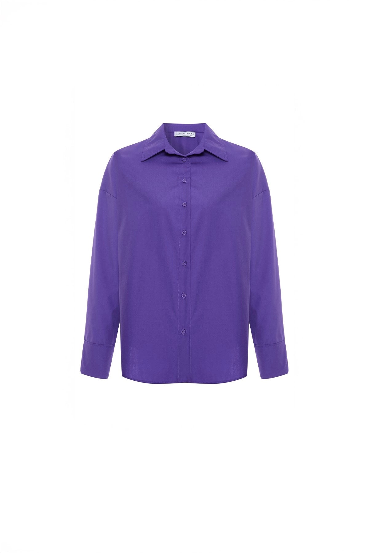 Mor Önü Düğmeli Gömlek XS