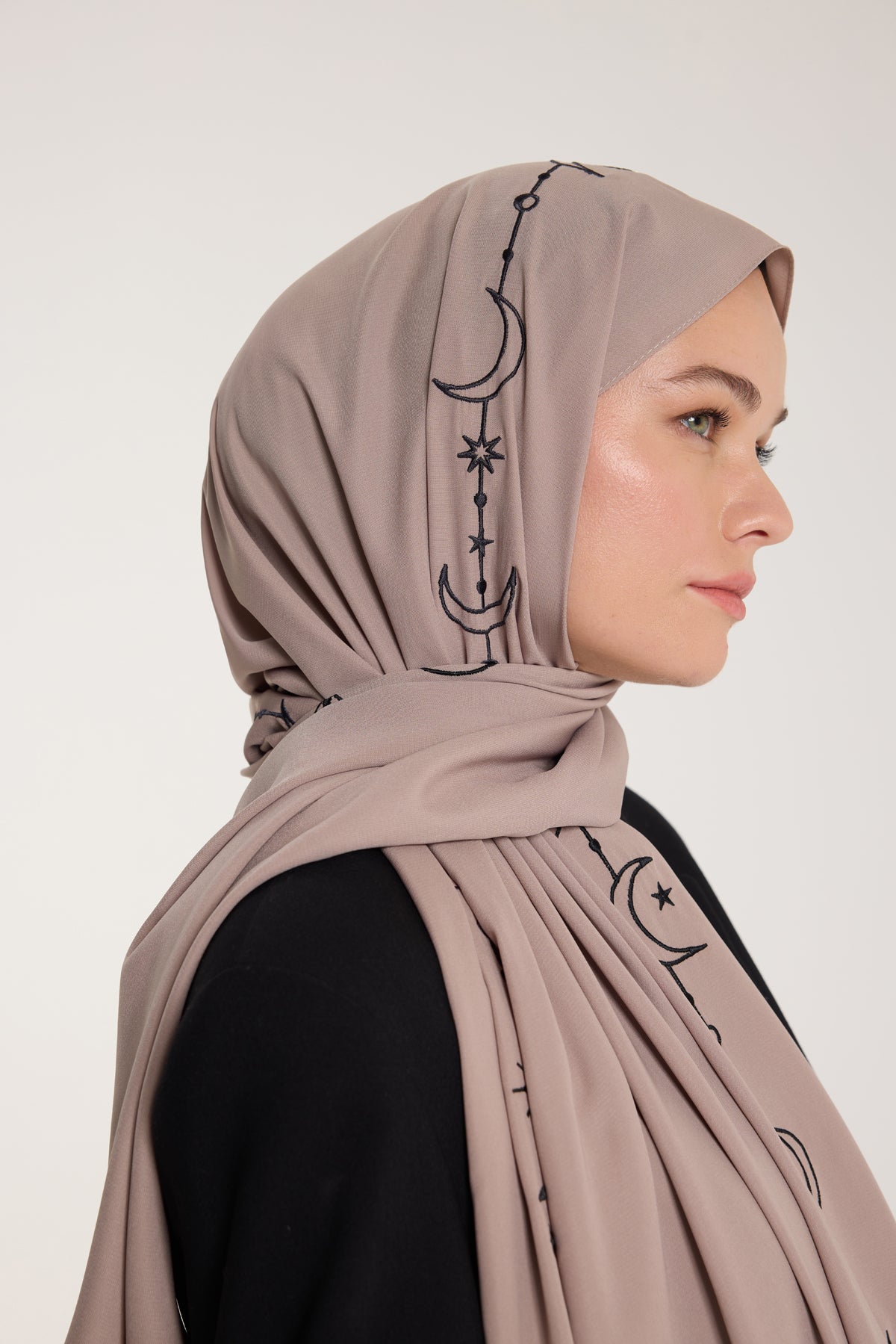 Nakış Şal - Hilal Dokuma - Vizon - Siyah