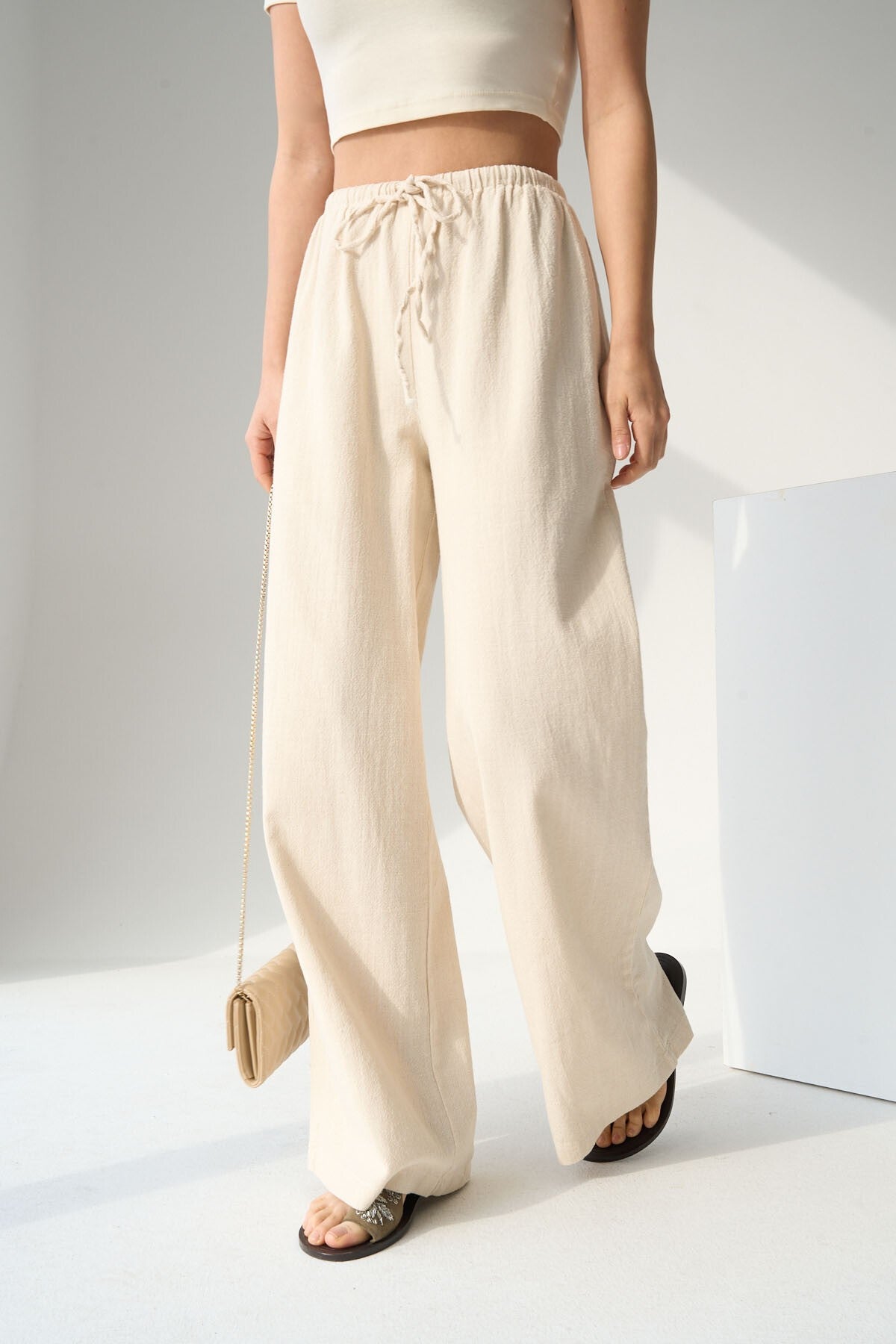 Naturel Keten Pantolon