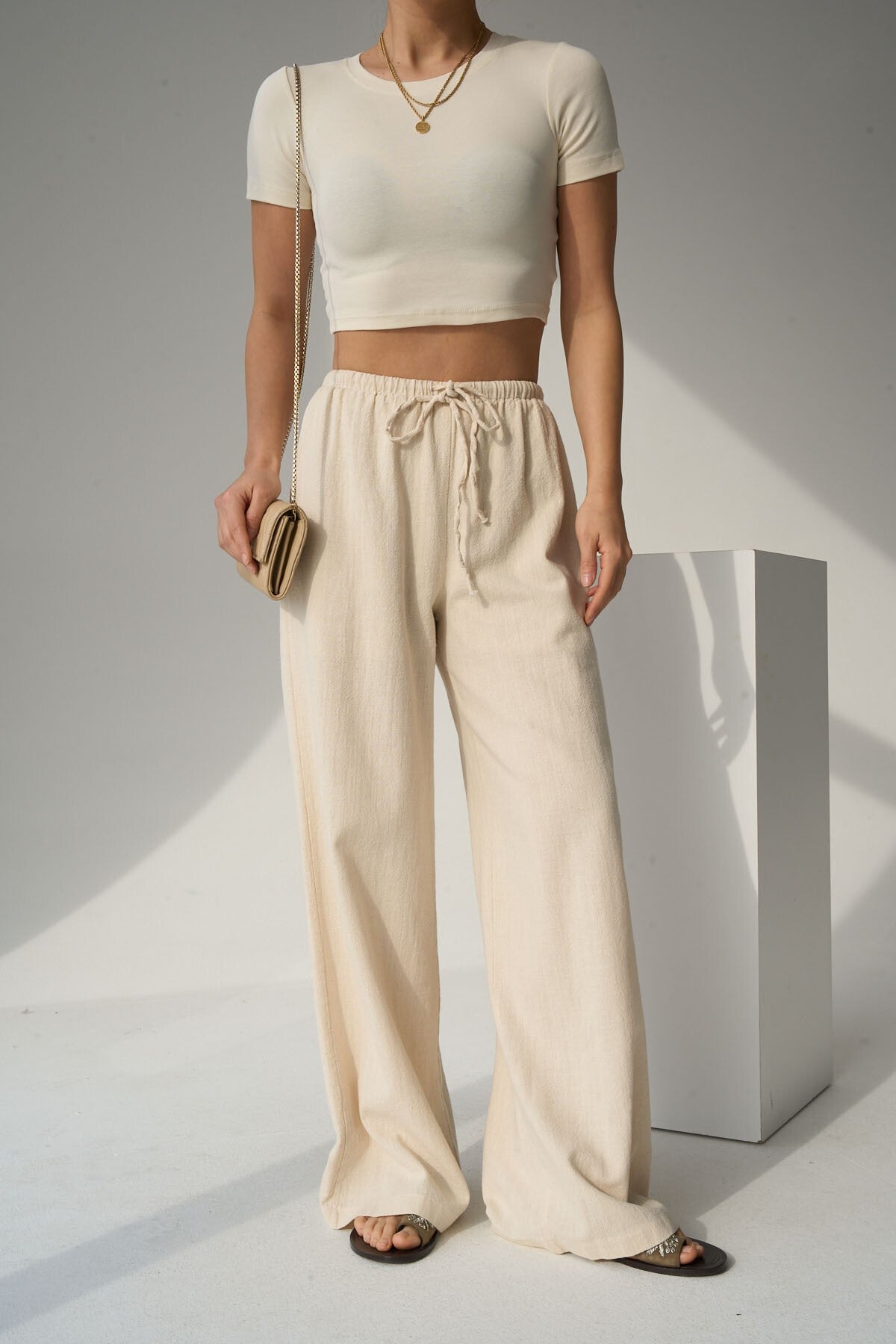 Naturel Keten Pantolon