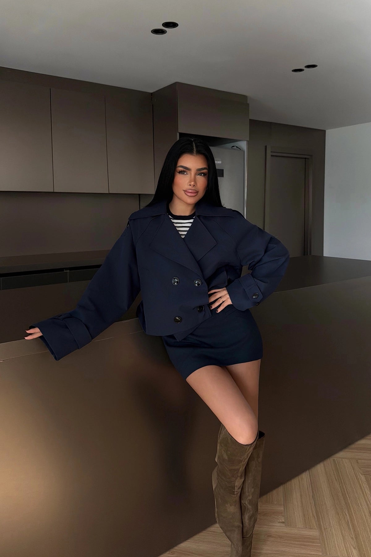 Lacivert Klarris Trençkot