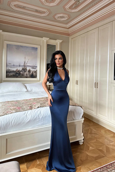 Navy Sartoria Long Dress