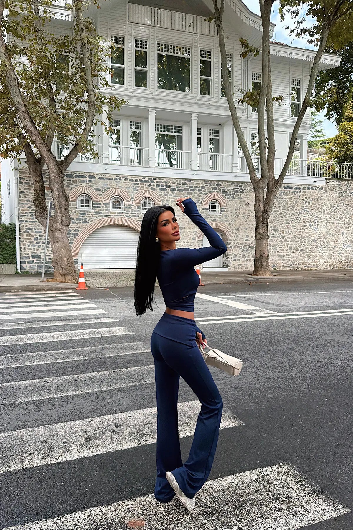 Lacivert Bağlamalı Takım