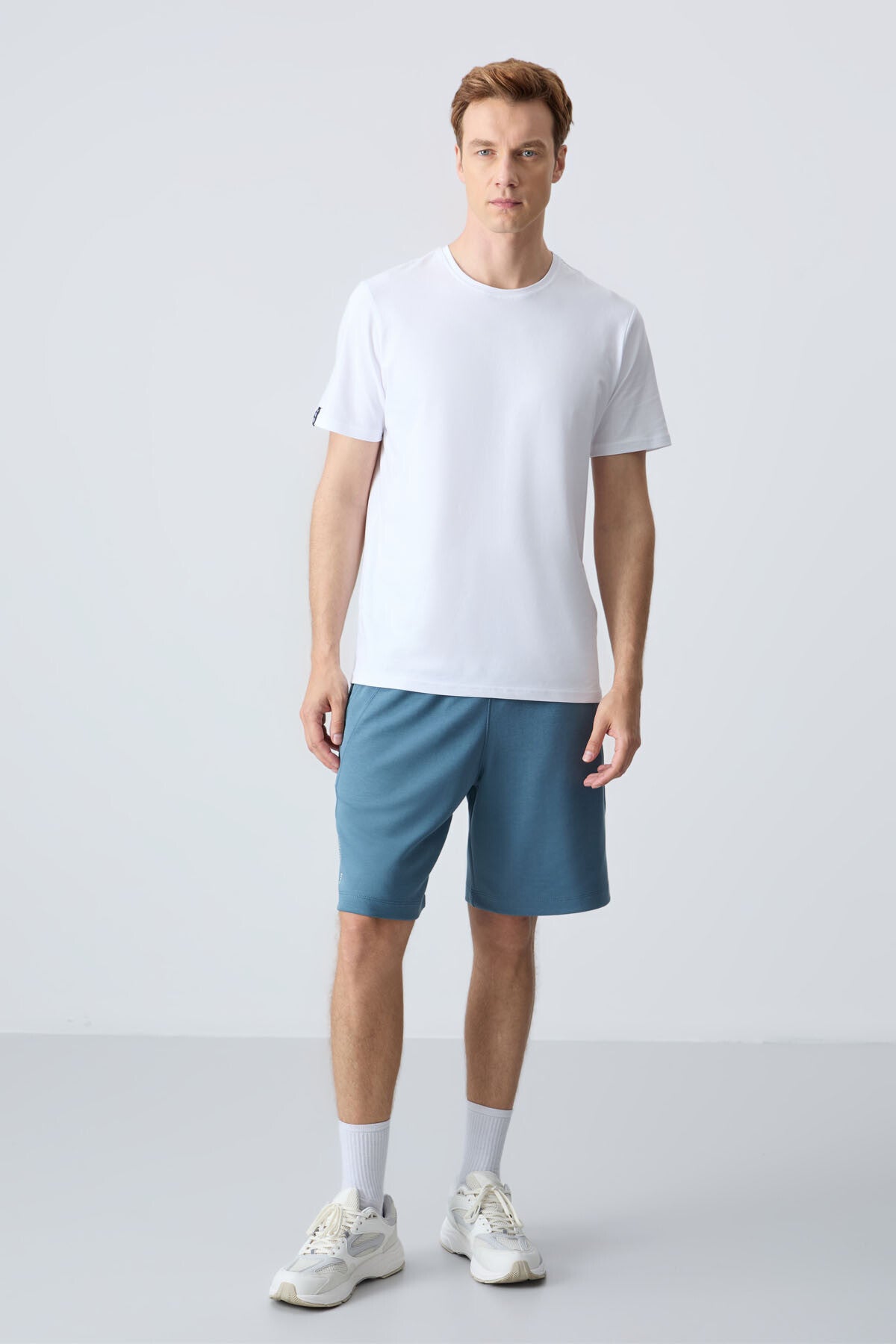 Orman yeşili Pamuklu Kalın Yumuşak Dokulu Standart  Fit Basic Erkek Şort  - 81278