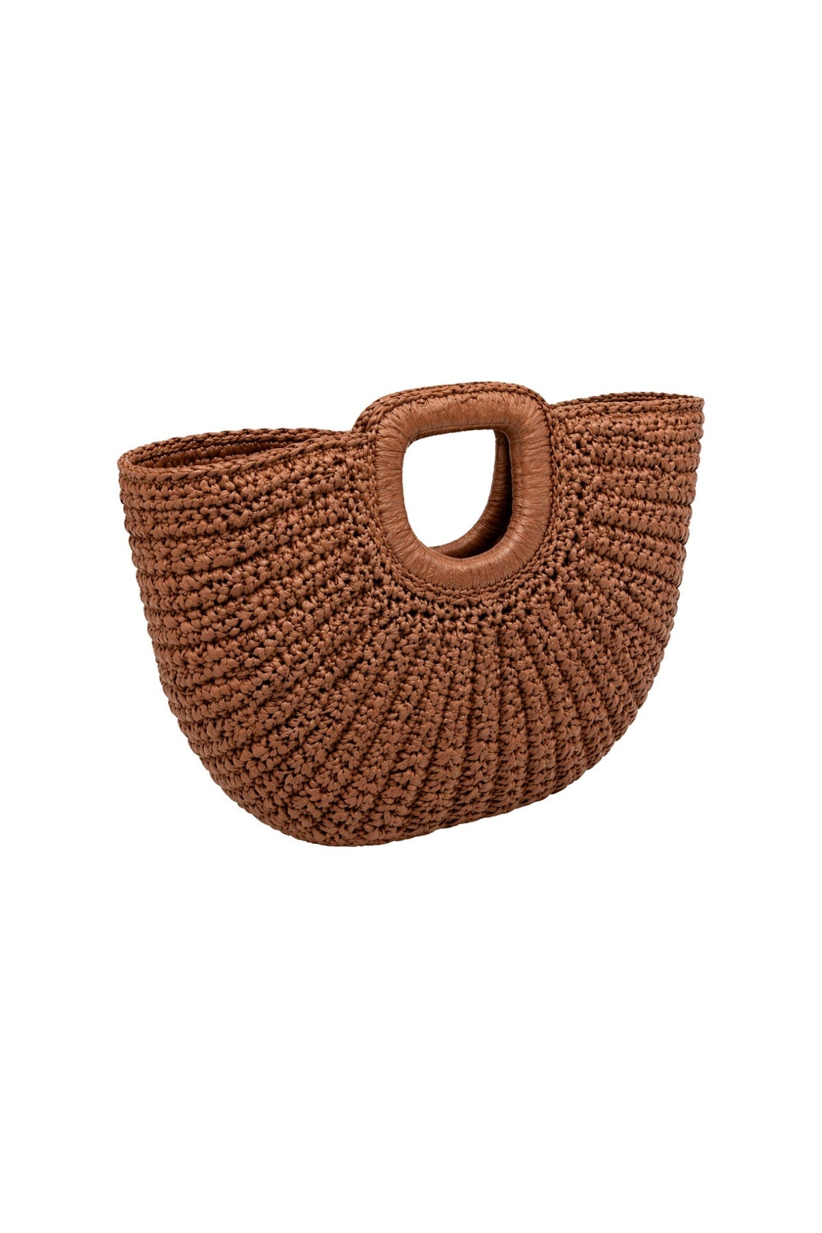 Oval Form Hasır El Çantası - Siyah