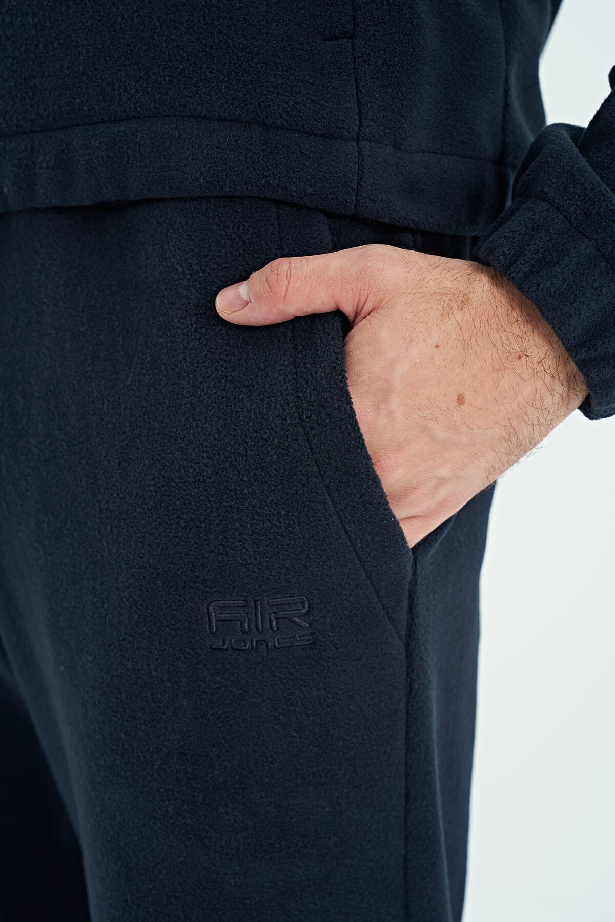 Hektor Lacivert Kapüşonlu Polar Erkek Eşofman Takım - 85227