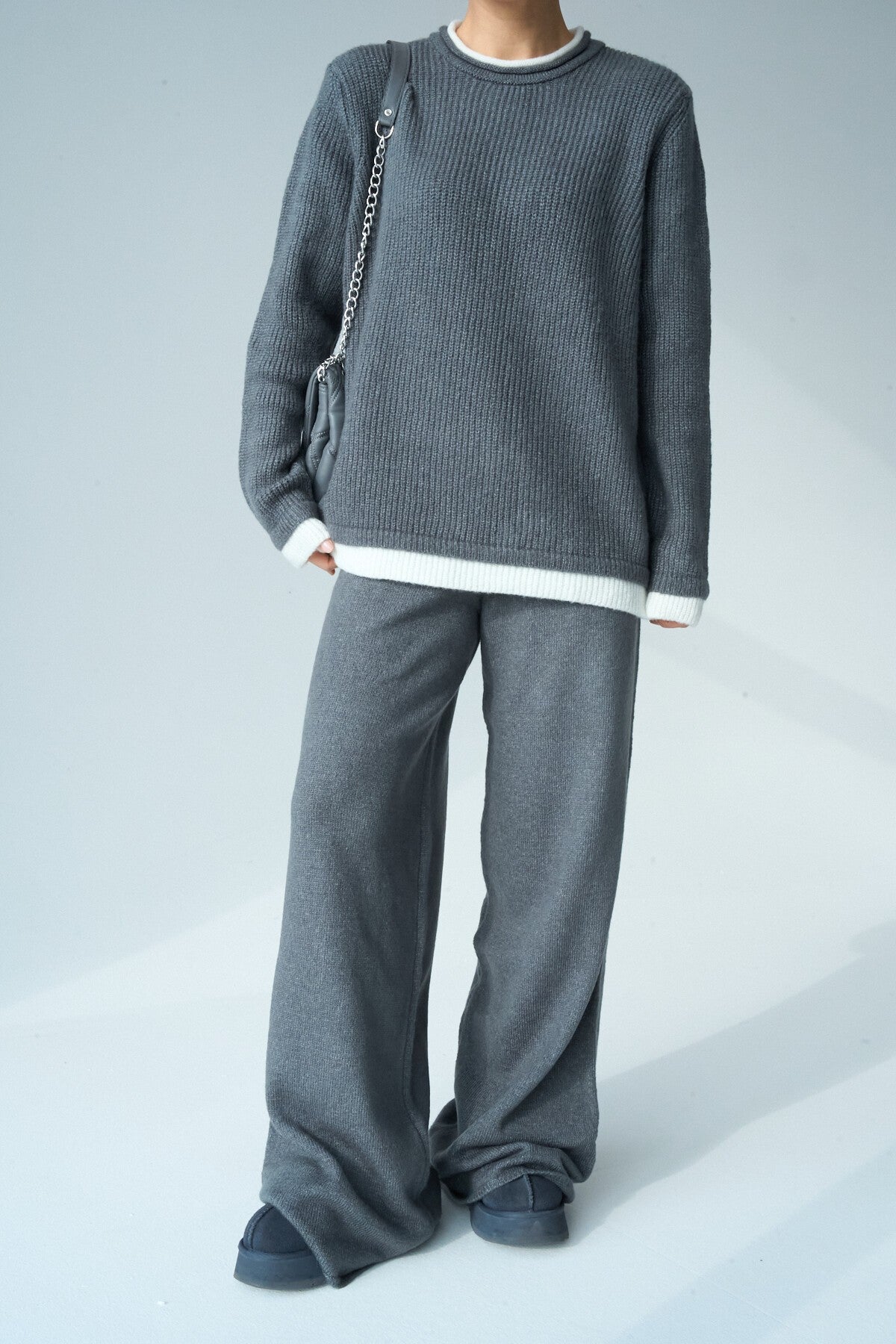 Knitted Set with Smoke Bone Pants