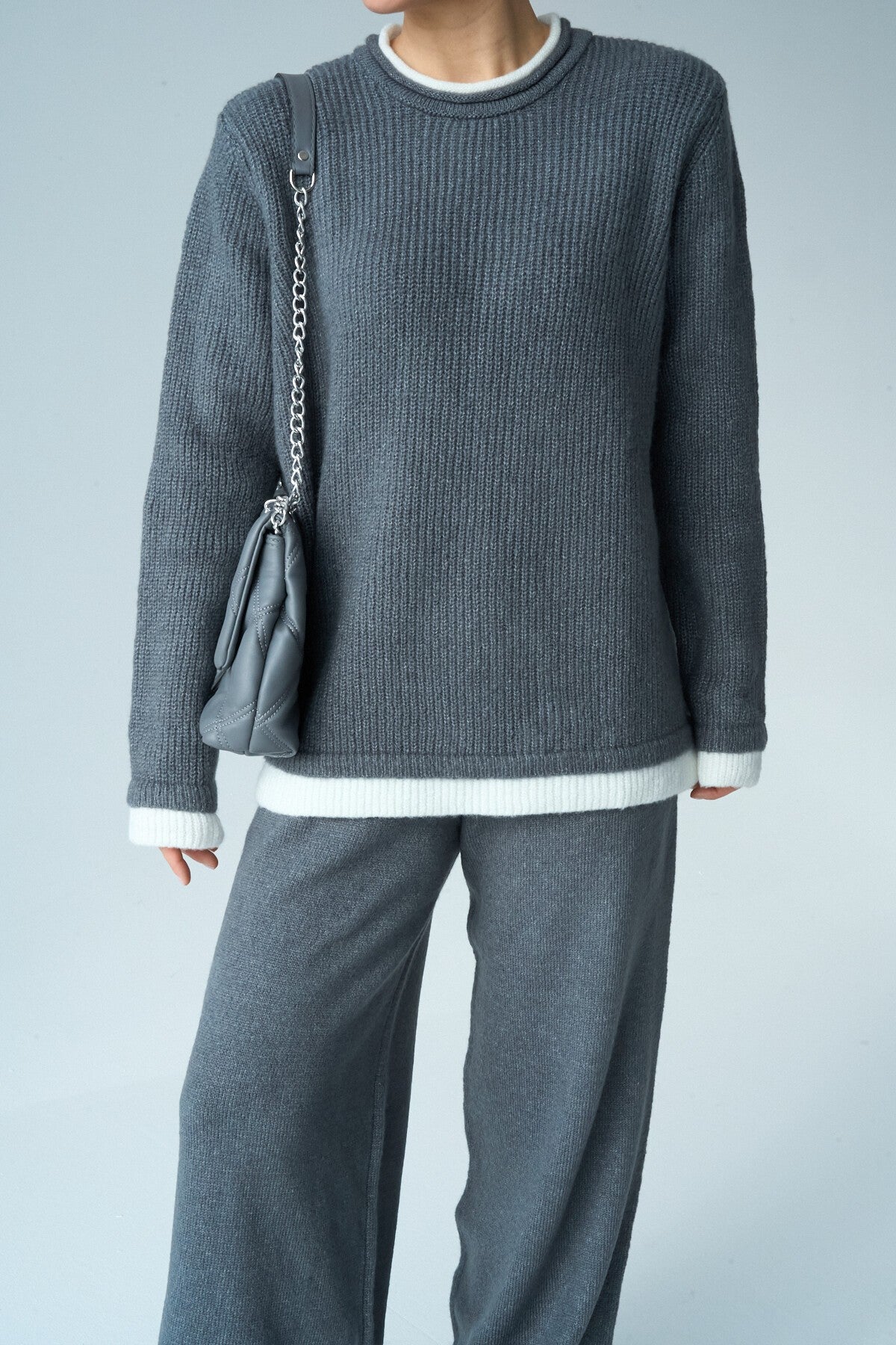 Knitted Set with Smoke Bone Pants