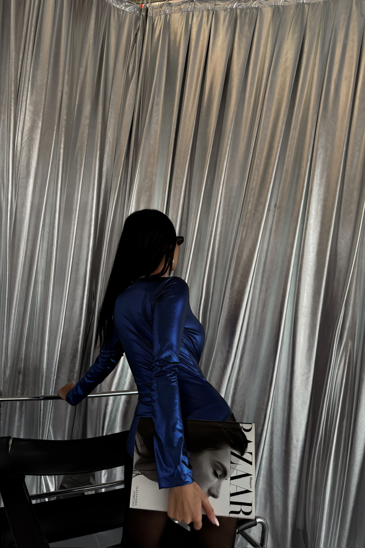 PARLAK KRUVAZE BODYSUİT - Saks