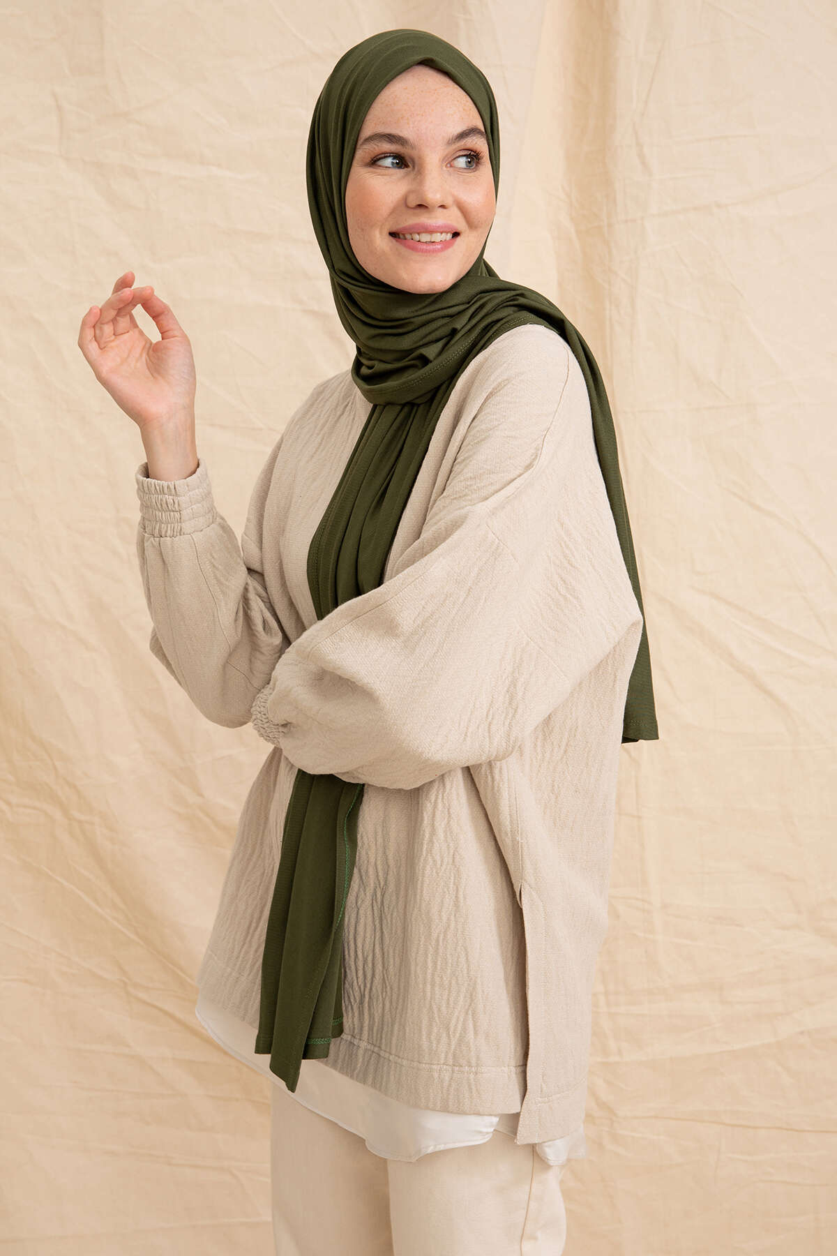 Penye Şal - Haki
