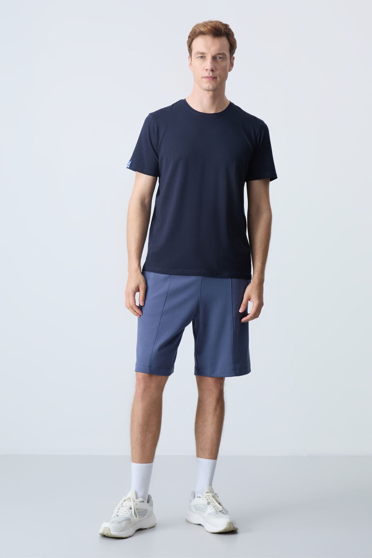 Petrol Pamuklu Kalın Yumuşak Dokulu Standart  Fit Basic Erkek Şort  - 81277