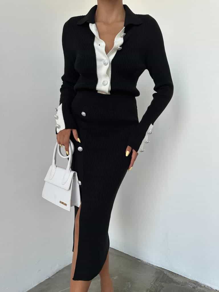 Bronz Düğme Triko Takım 1004