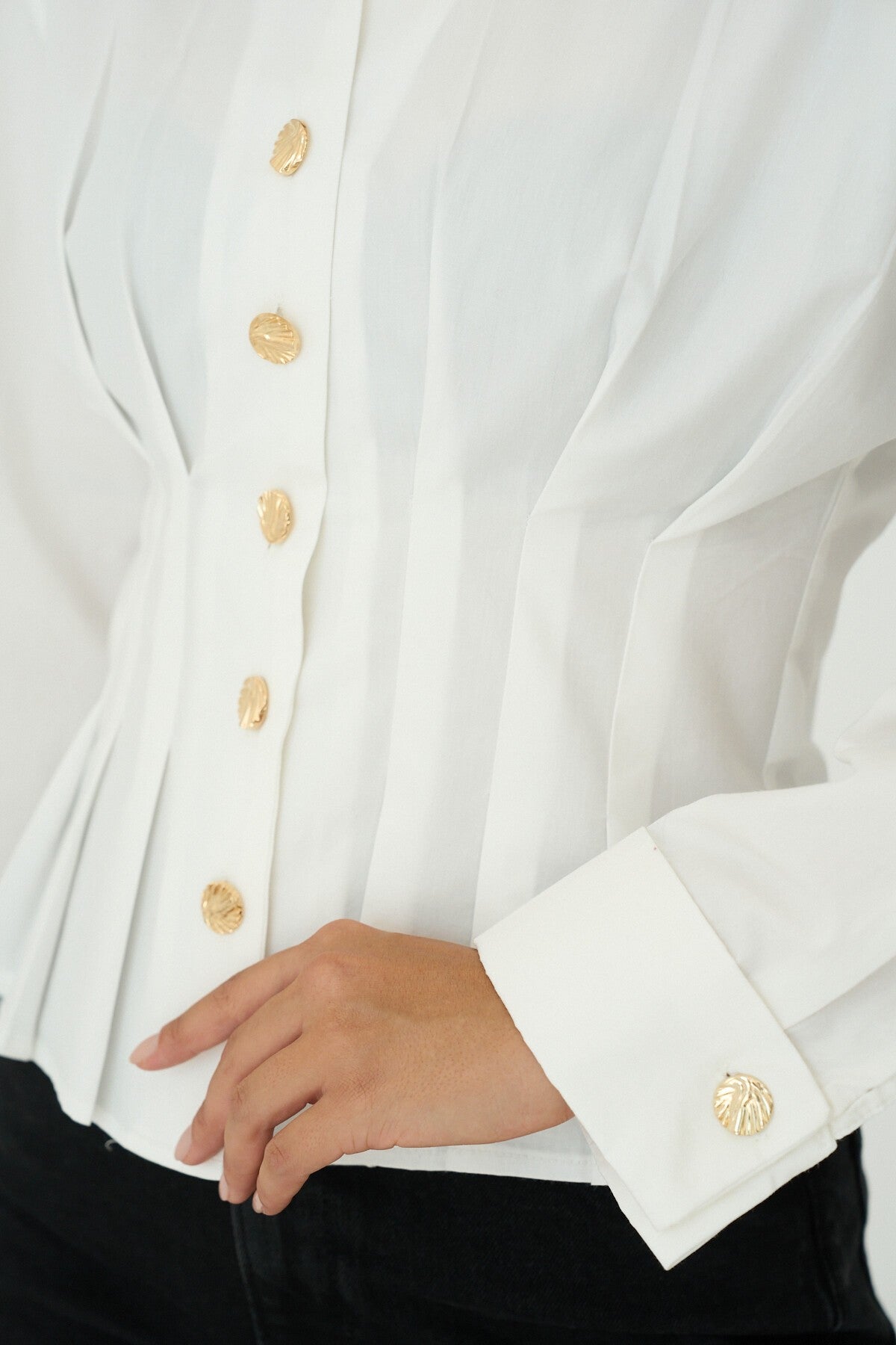Ecru Pleated Shirt