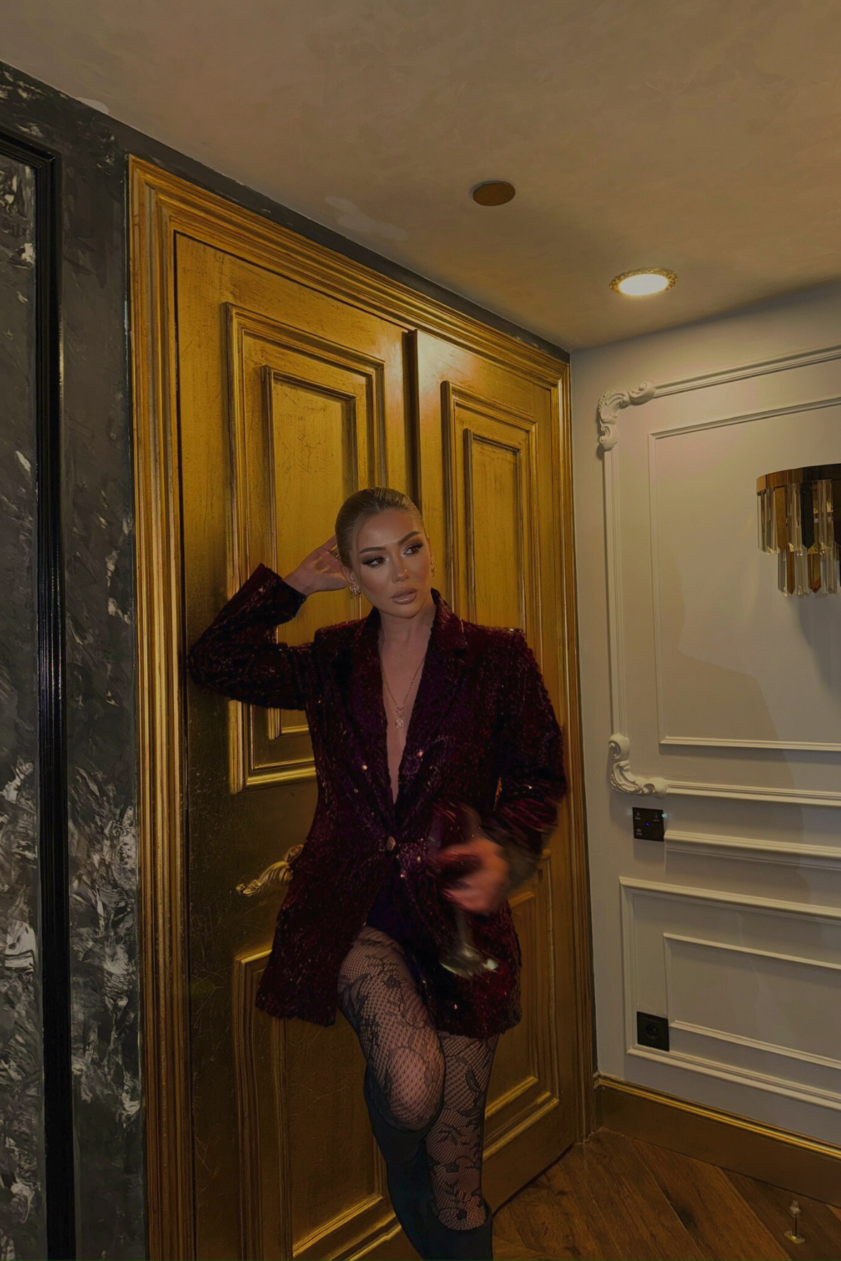 PUL PAYET BLAZER CEKET - Bordo