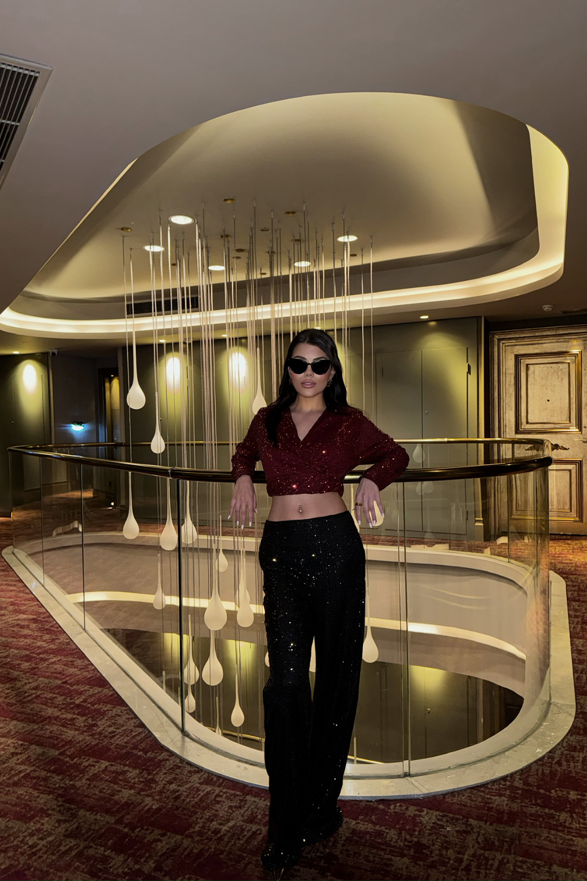 PULLU CROP KRUVAZE BLUZ - Bordo