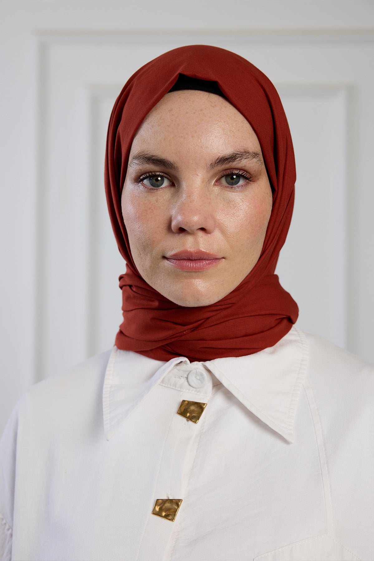 Pure Pamuk Şal - Kiremit