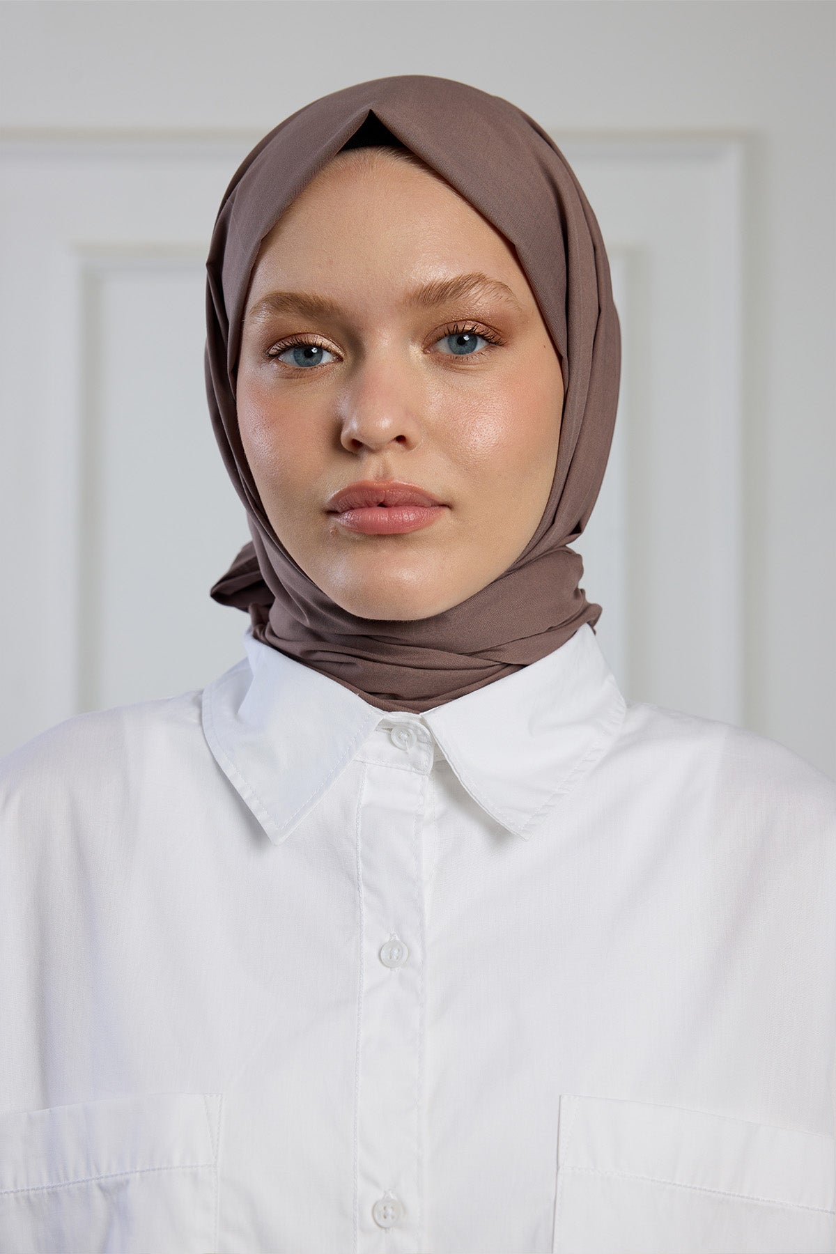 Pure Pamuk Şal - Koyu Vizon